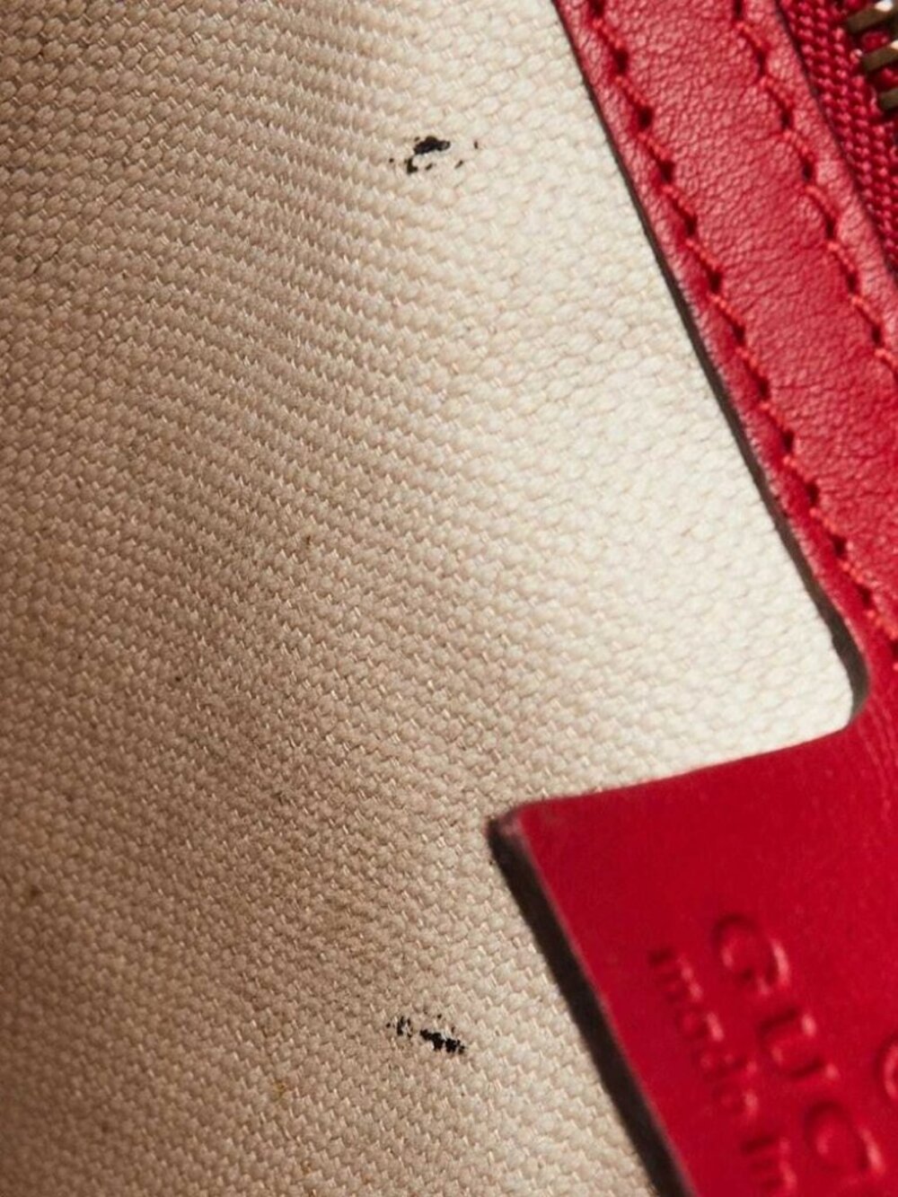 Gucci Red Leather Peony Medium Eye Chain Shoulder Bag - Picture 10 of 12